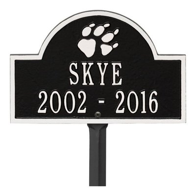 Canine Pet White Memorial Plaque